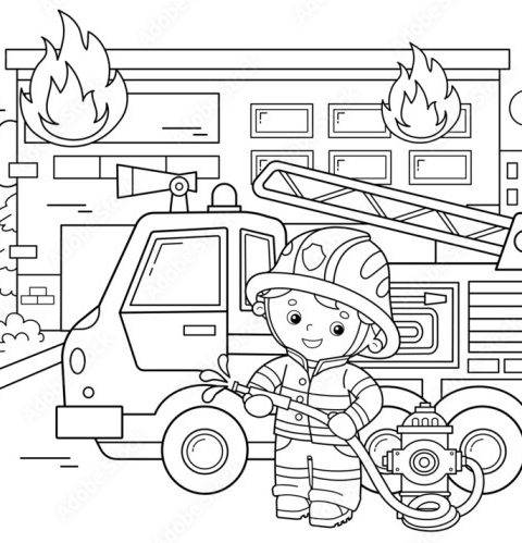 Coloring pages firefighter