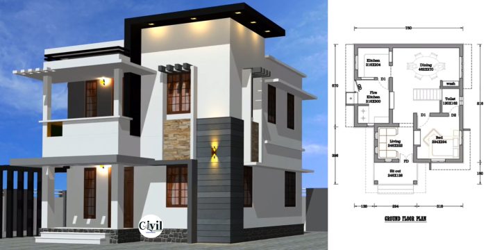 1250 sq ft house design