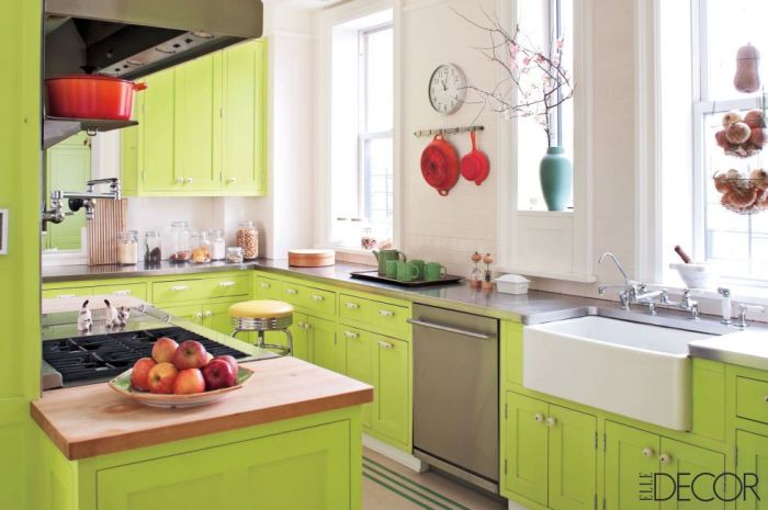 Lime green kitchen decor