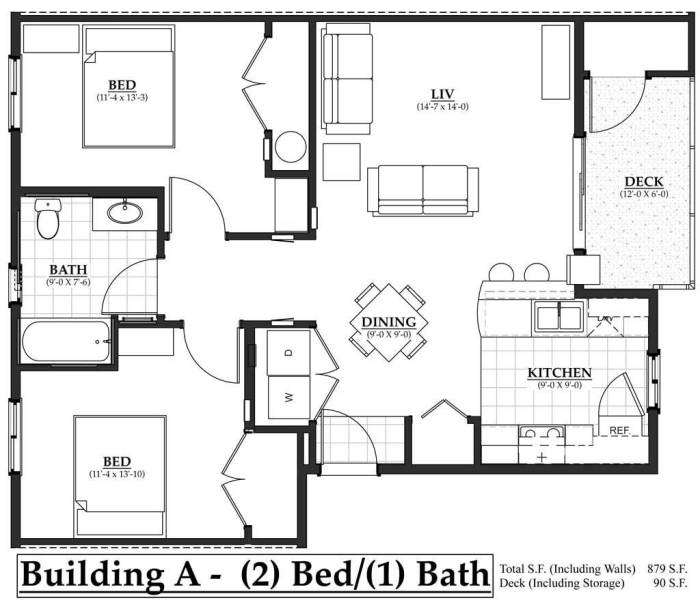 2 bedroom house floor plan design