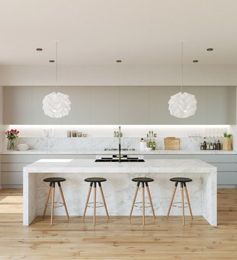 White and gray kitchen decor