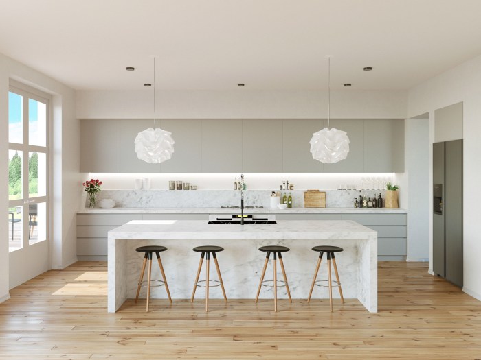 White and gray kitchen decor