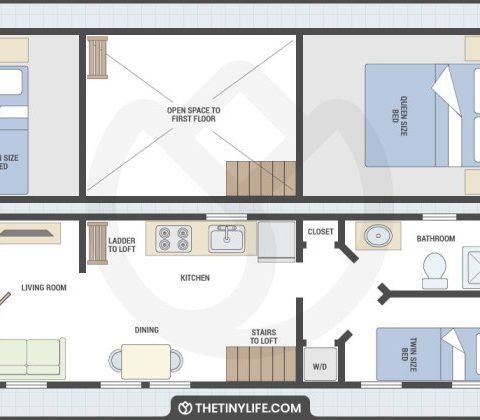 3 bedroom tiny house design