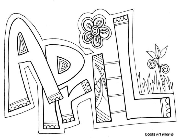 Coloring pages april