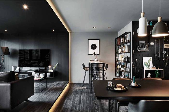 Black house interior design