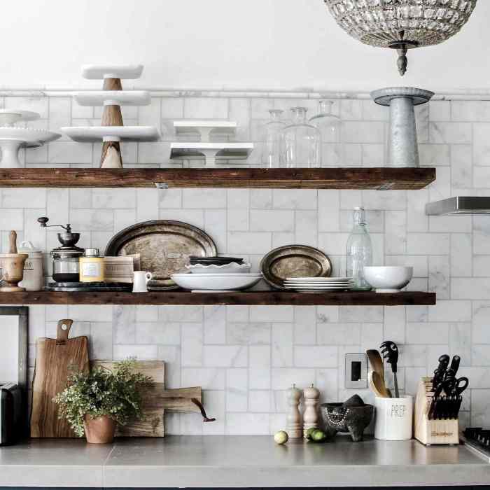 Kitchen counter tray decor