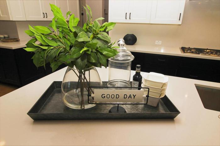 Kitchen counter tray decor