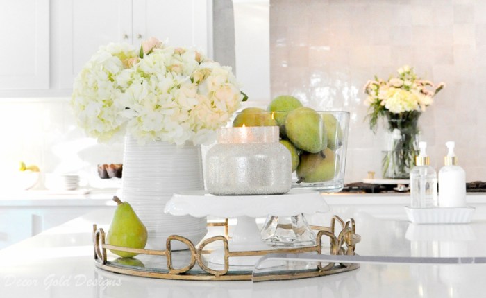 Kitchen counter tray decor