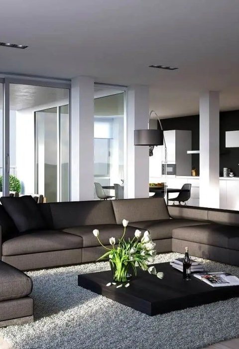 Wohnzimmer teppich einrichten elegant gestalten remodeling couchtisch lookbook attractive tipps einrichtung grau moderner grauem ecksofa decoration couch beispiele architecturesideas innendesign