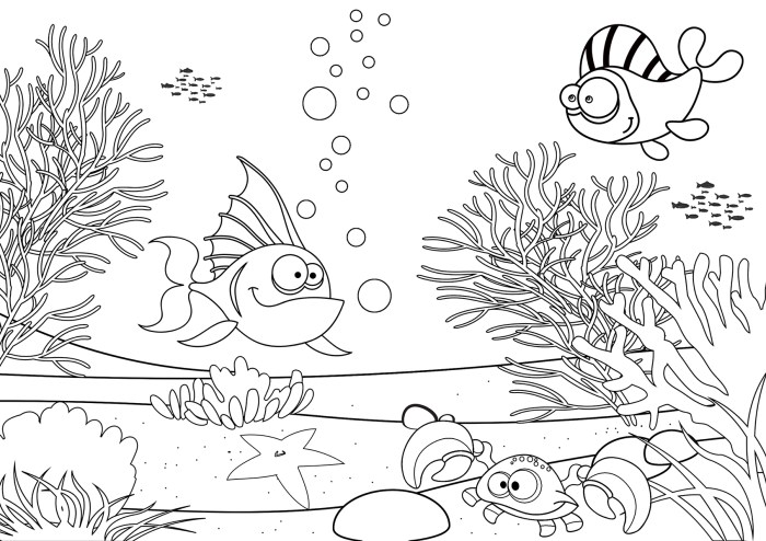 Coloring page under the sea