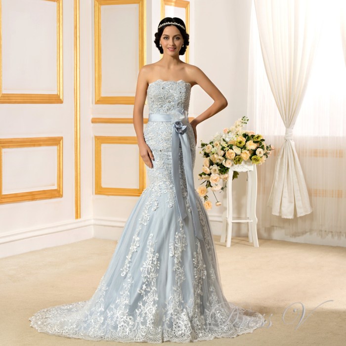 Blue lace dress for wedding