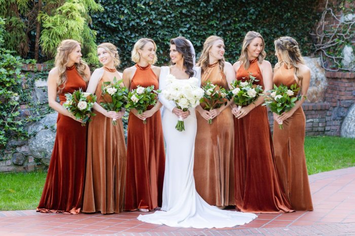 Dark orange wedding guest dress