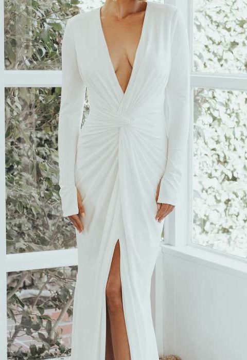 Women's courthouse wedding dress