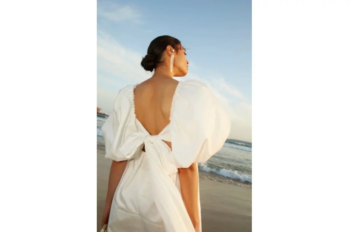 Beach wedding rehearsal dress