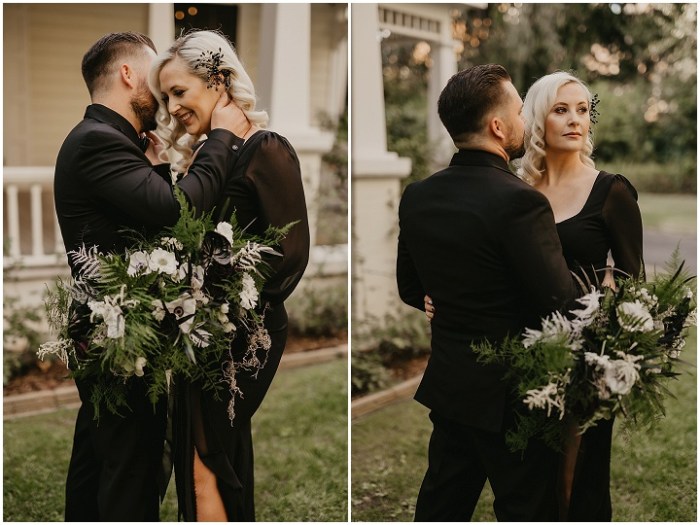 Black halloween wedding dress