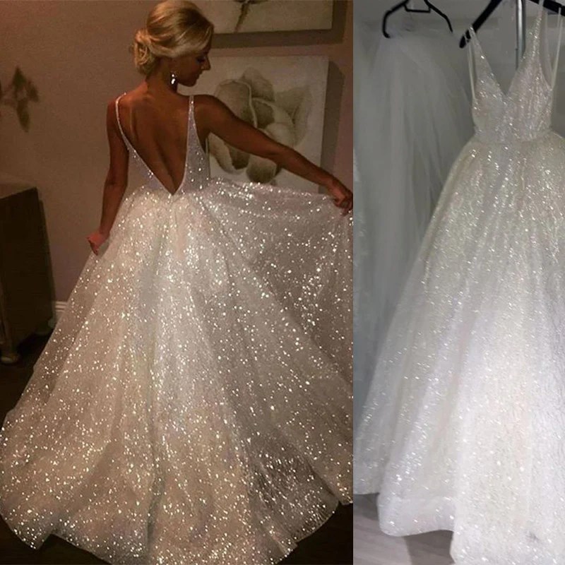 Glamorous bling wedding dresses