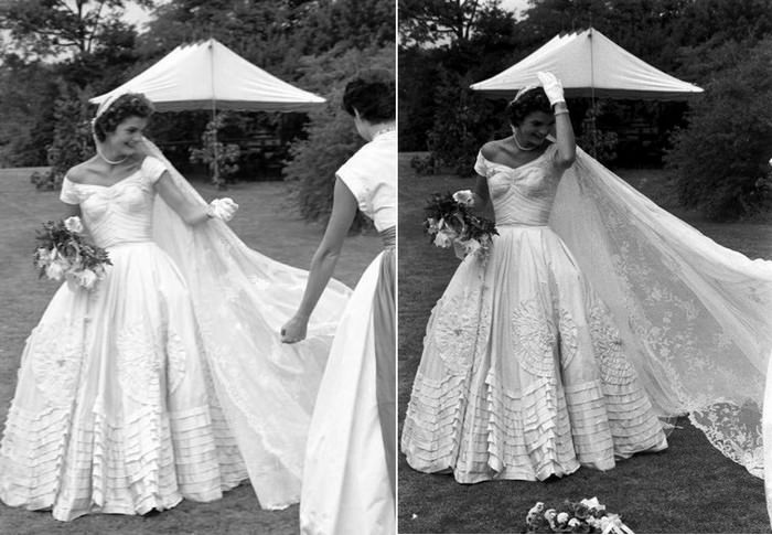 Wedding dress of jacqueline bouvier