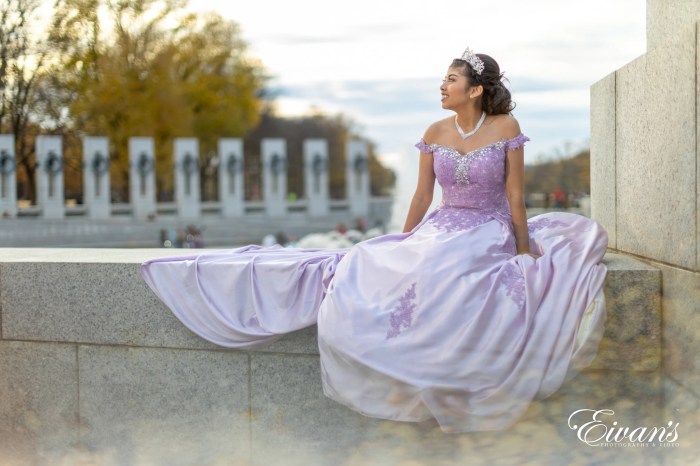 Wedding dress in purple