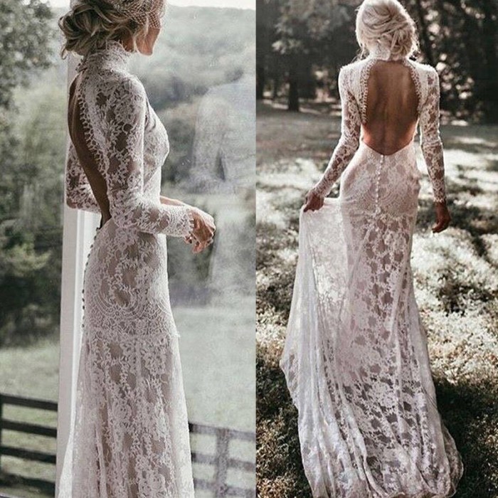 Wedding dress low cut