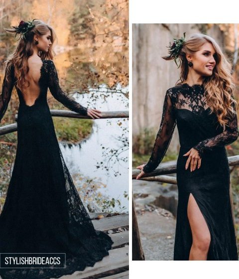 Black wedding dress costume