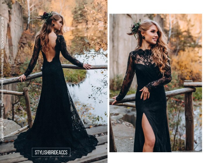 Black wedding dress costume