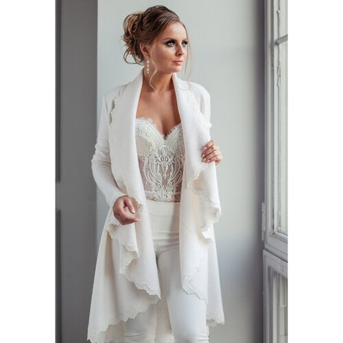 Fur jacket white short faux bolero wedding women bridal winter coat artificial sleeves