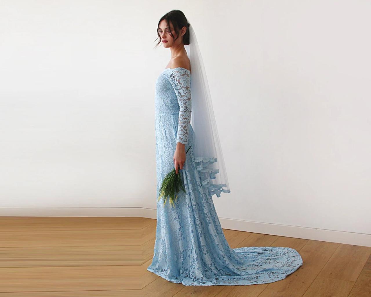 Ash blue dress for wedding