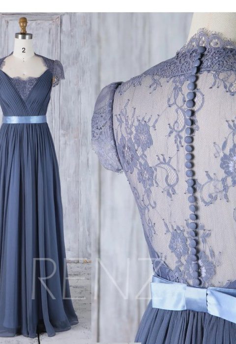 Dress blue long sleeve lace dusty bodycon dresses wedding guest off weddings usa