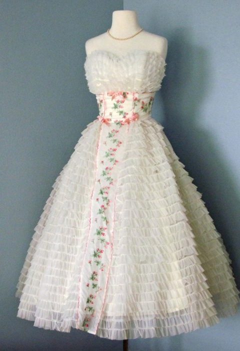 50s style wedding dresses tea length