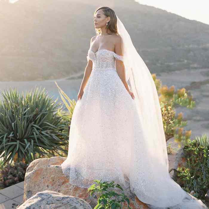 Bohemian wedding dress off shoulder