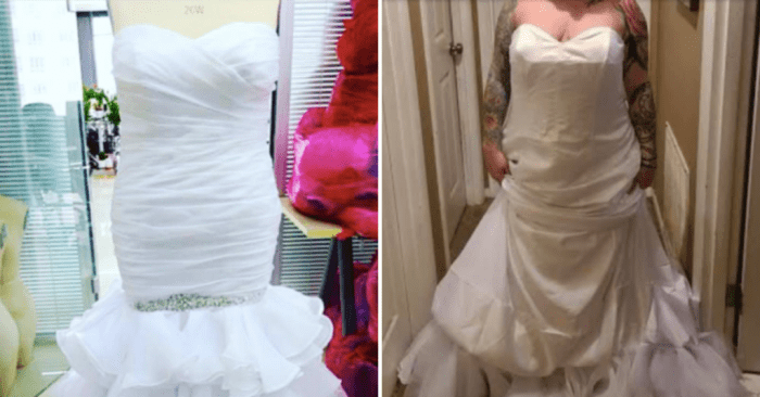 Wedding dress inside out